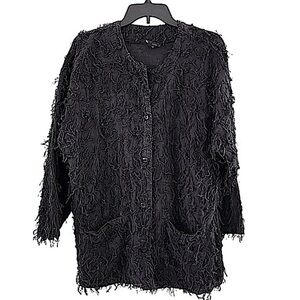 The Black Market Black Eyelash Cotton Jacket Size Small